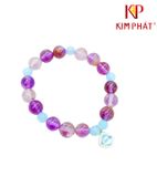  Vòng Chuỗi Thạch Anh Tím Mix Charm Xanh Dương 