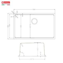 Chậu rửa bát Konox Tari 7648SR