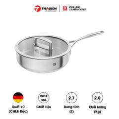 Chảo Zwilling 24 cm inox vitality có vung - Inox 18/10