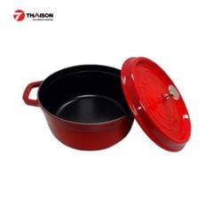 Nồi gang STAUB ROUND COCOTTE tròn màu đỏ 22/24cm-1102206