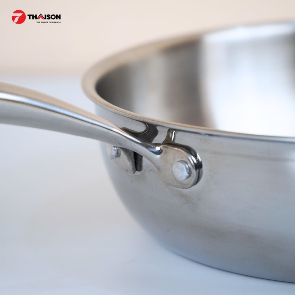 Chảo inox 304 Casau đúc liền khối 3 lớp đáy