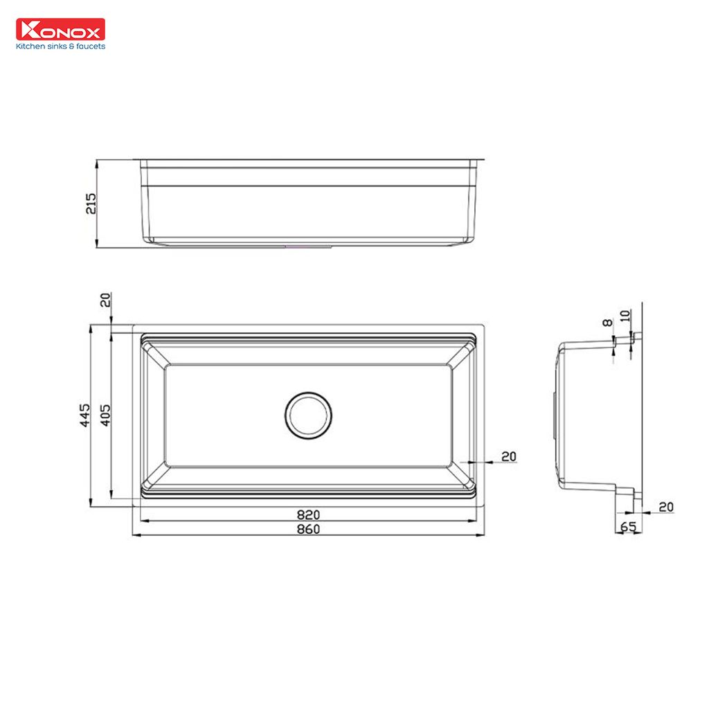 Chậu rửa bát Konox Workstation-Undermount Sink KN8644SU Dekor