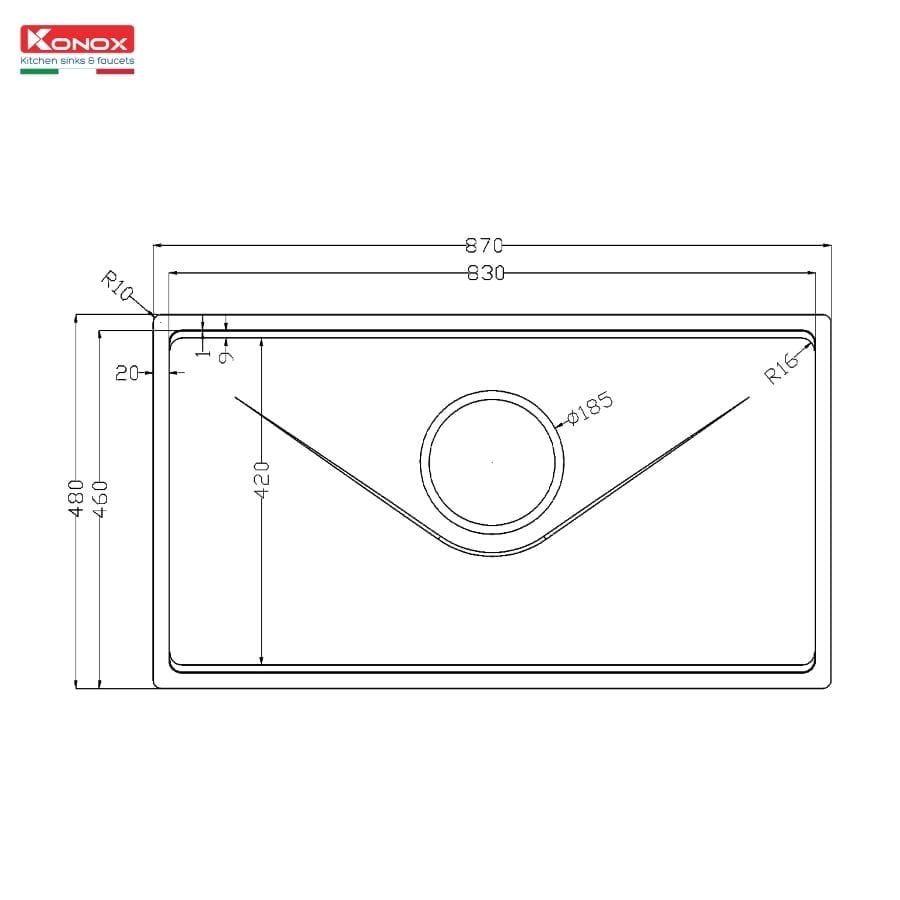 Chậu rửa bát Konox Tari 8748SR Full