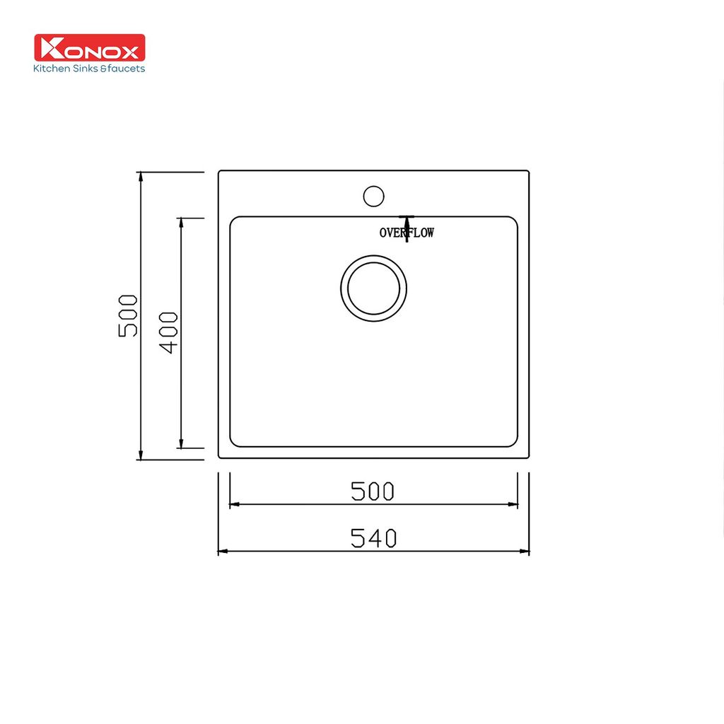 Chậu rửa bát Konox Topmount UNICO 5450