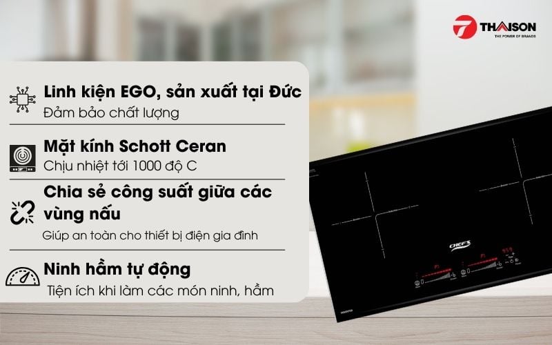 Bếp từ Chefs EH-DIH888V 2 vùng nấu nhập khẩu Đức
