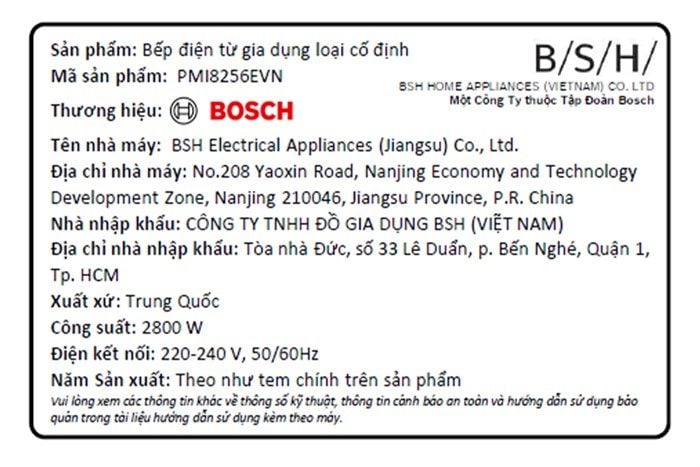 Bếp từ Bosch PMI8256EVN