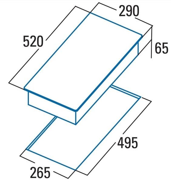 Bếp từ CATA ISB 302 BK kích thước