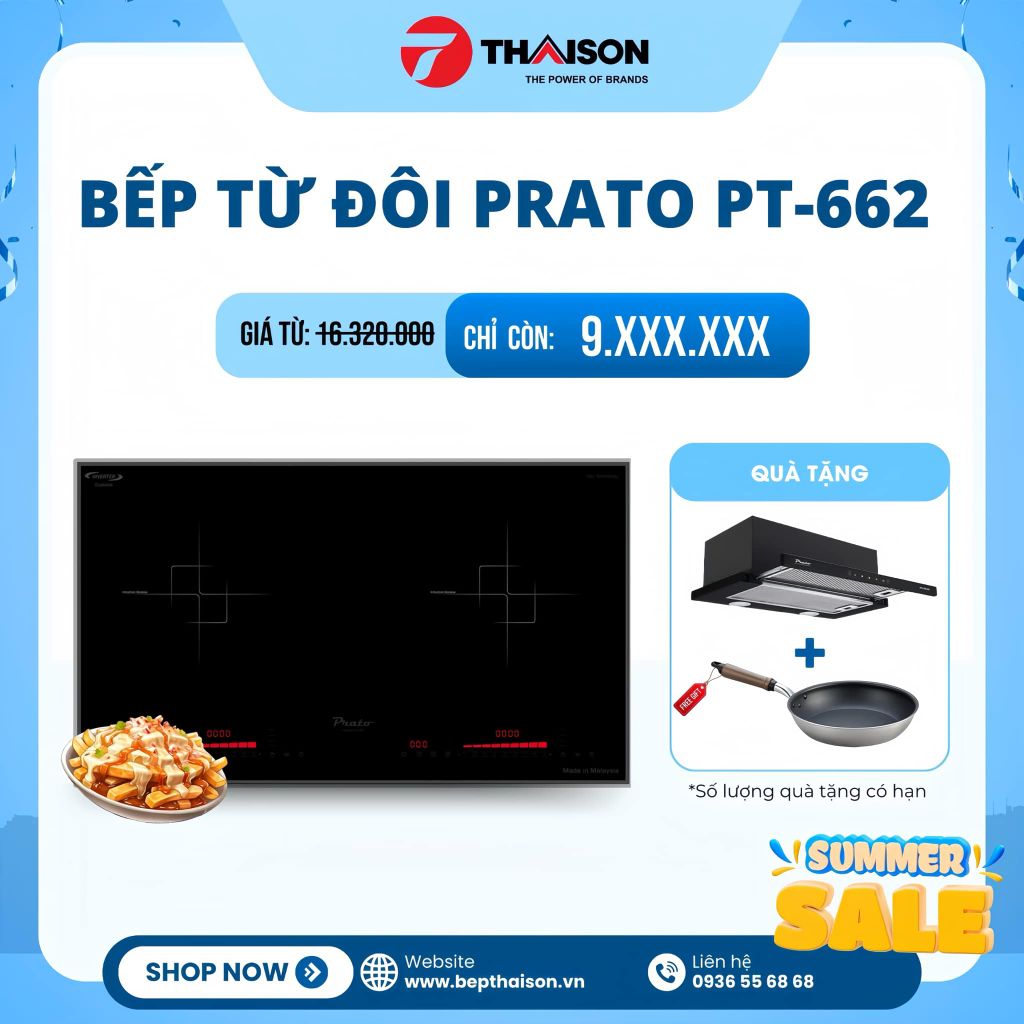 Bếp từ đôi loại nào tốt và tiết kiệm điện - Bếp từ Prato