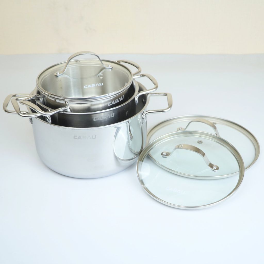 Nồi inox 304 Casau size 18/20/24cm