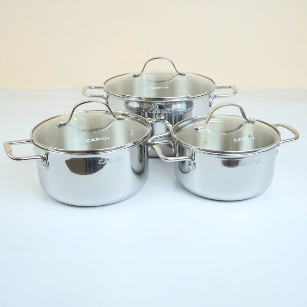 Bộ nồi Casau 3 món kích thước