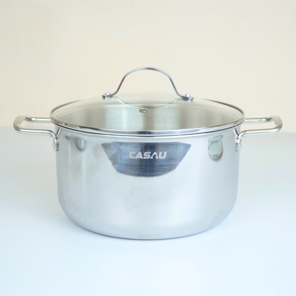 Bộ nồi bếp từ 3 món Casau inox 304 chính hãng