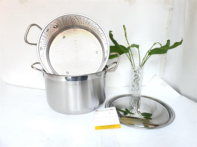 Bộ nồi xửng hấp inox 430 Fivestar nắp kính 32cm 02 pcs