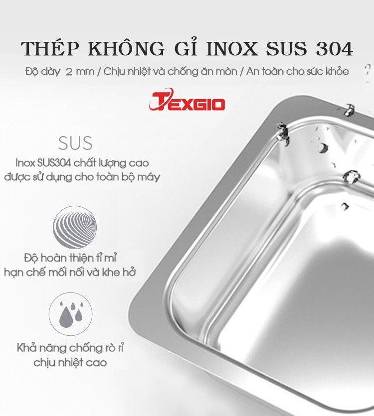 Máy rửa chén công nghiệp TEXGIO TGU-2000XD 320 bộ