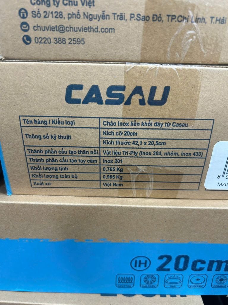 Chảo inox casau 304 bảo hành 10 năm