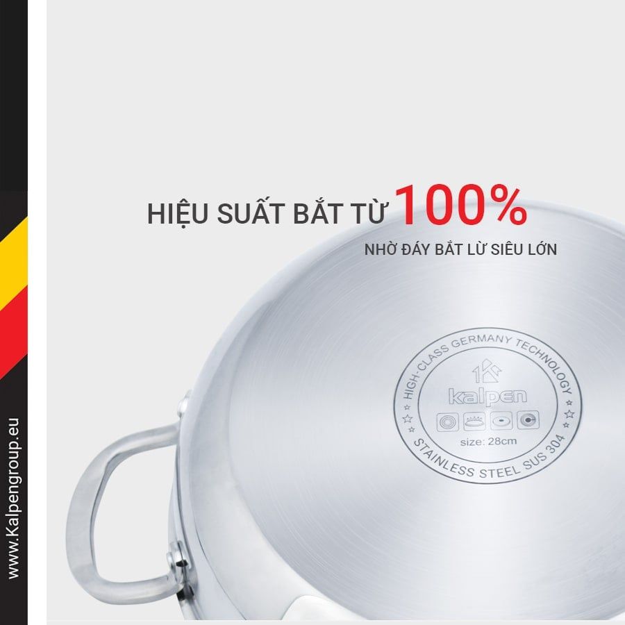Chảo lẩu Kalpen Inox 304 size 28cm