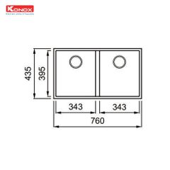 Chậu rửa bát Konox Granite Veloci 760D