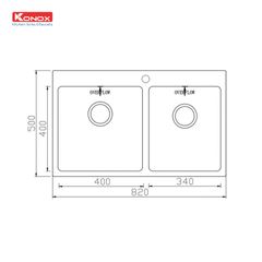 Chậu rửa bát Konox Topmount UNICO 8250