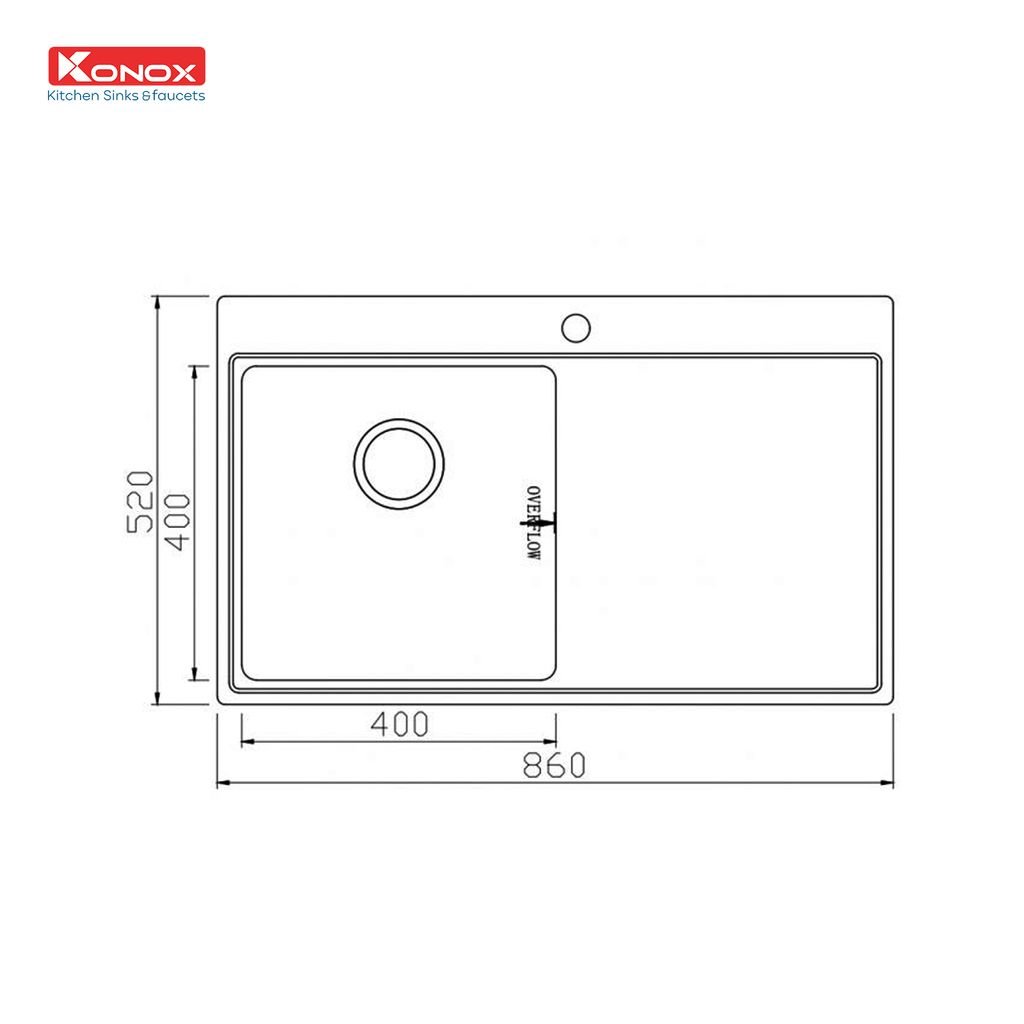 Chậu rửa bát Konox Topmount UNICO 8652