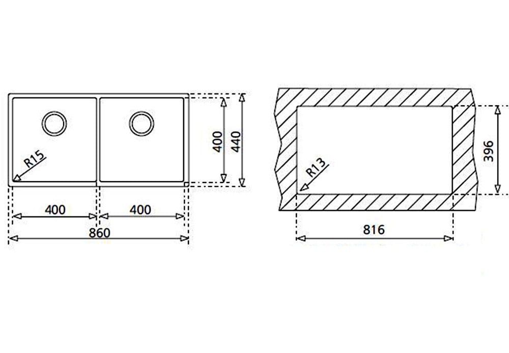 Chậu rửa bát Teka BE LINEA RS15 2B 860