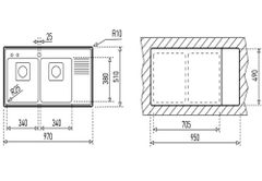 Chậu rửa bát Teka FRAME 2B 1/2D