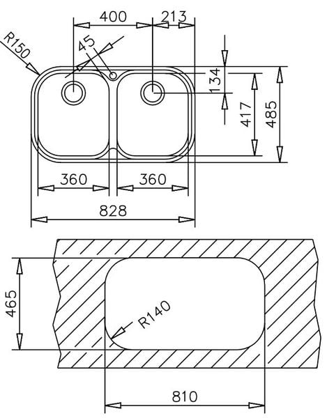 Chậu rửa bát Teka STYLO 2B kích thước