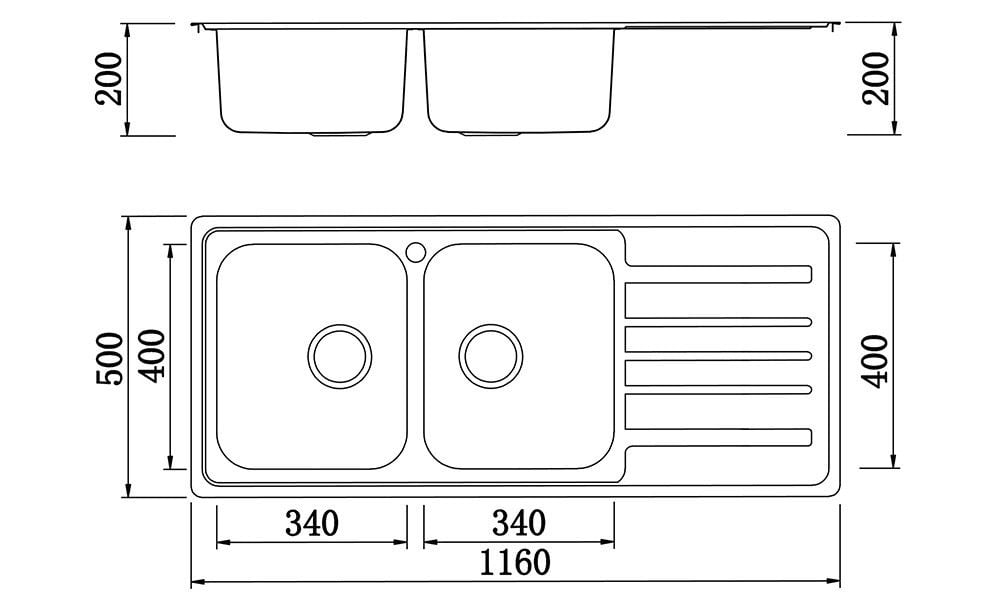 Chậu rửa bát Konox European Artusi KS11650 1D