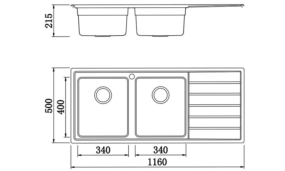 Chậu rửa bát Konox European Premium KS11650 2B