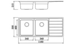 Chậu rửa bát Konox European Premium KS11650 2B