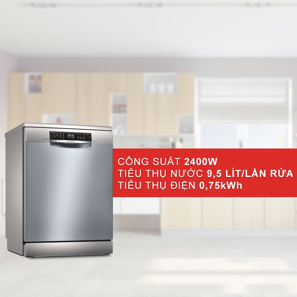 Máy rửa bát Bosch SMS6ZCI42E Series 6 độc lập sấy Zeolith
