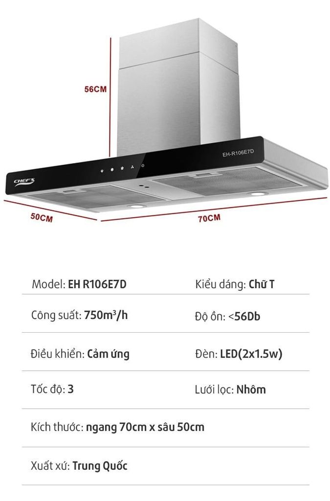 Máy Hút Mùi Chefs EH-R106E7D