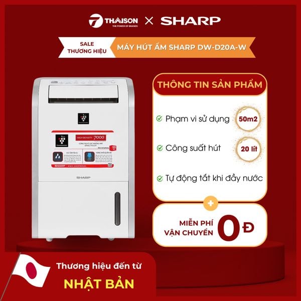 Máy hút ẩm Sharp DW-D20A-W 20 lít