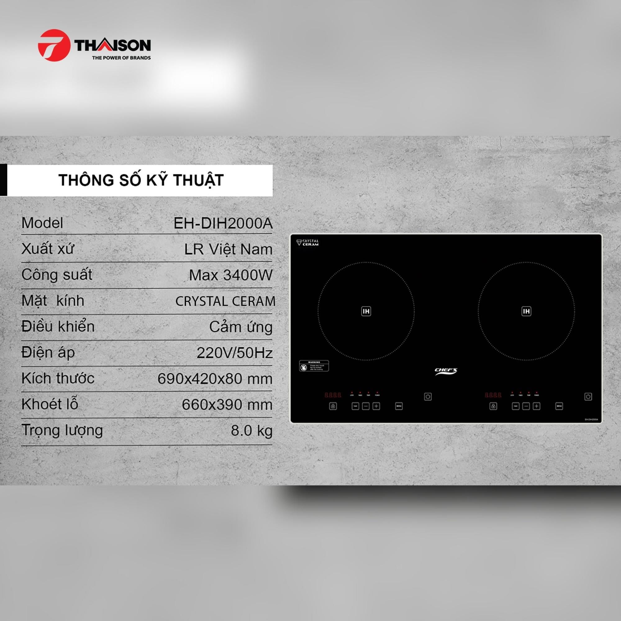 Top 10 bếp từ đôi bán chạy nhất hiện nay -  Chefs EH-DIH2000A