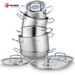 BỘ NỒI FISSLER PROFI COLLECTION set 5 có quai nắp kính