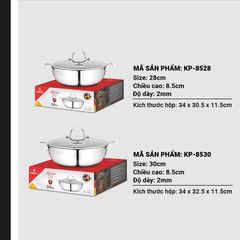 Chảo lẩu Kalpen Inox 304 size 28cm