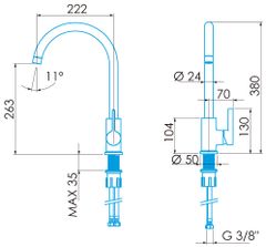 VÒI rửa bát Edesa NIAGARA INOX