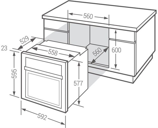 Lò nướng Fagor 6H-760BX kích thước