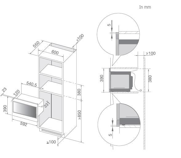 Lò vi sóng Brandt BMS6115B âm tủ