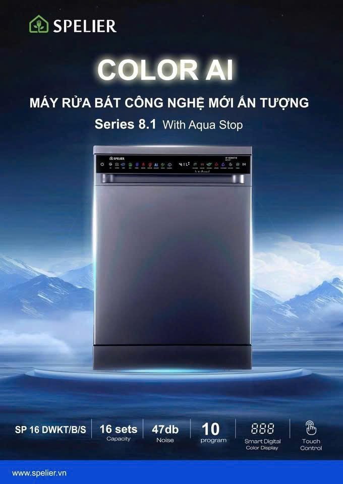 Máy rửa bát Spelier SP 16DWKT - B/G