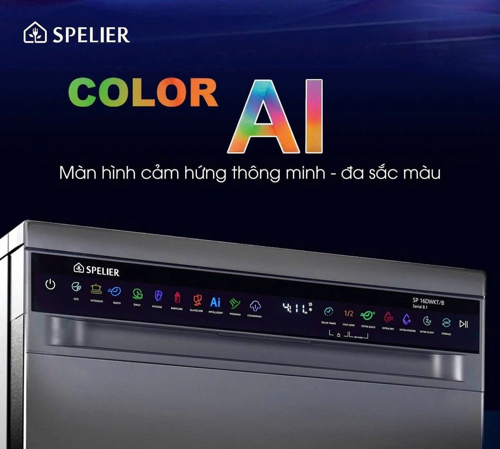 Máy rửa bát Spelier SP 16DWKT - B/G