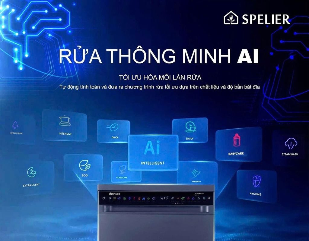 Máy rửa bát Spelier SP 16DWKT - B/G