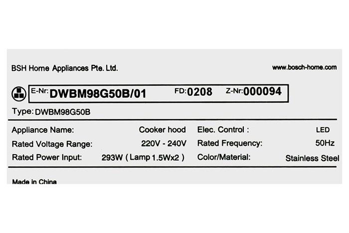 Máy hút mùi Bosch DWBM98G50B áp tường