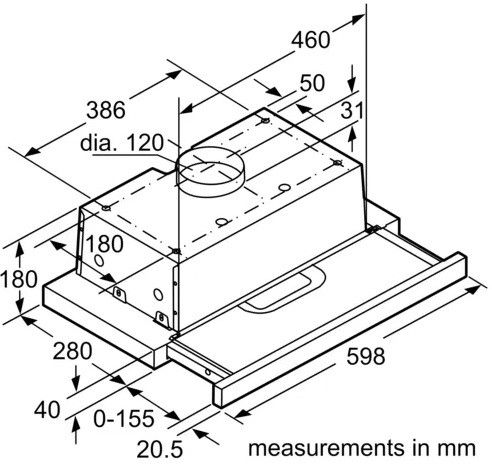 Máy hút mùi Bosch DFT63AC50 âm tủ