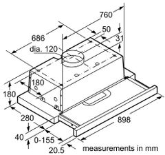 Máy hút mùi Bosch DFT93AC50 âm tủ