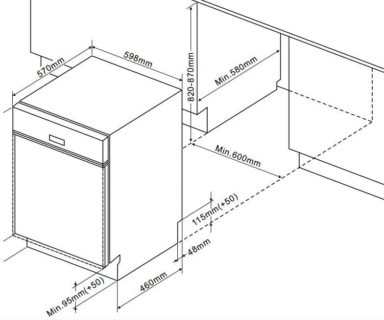 Máy rửa bát Fagor 3LVF-62BSI bán âm 13 bộ