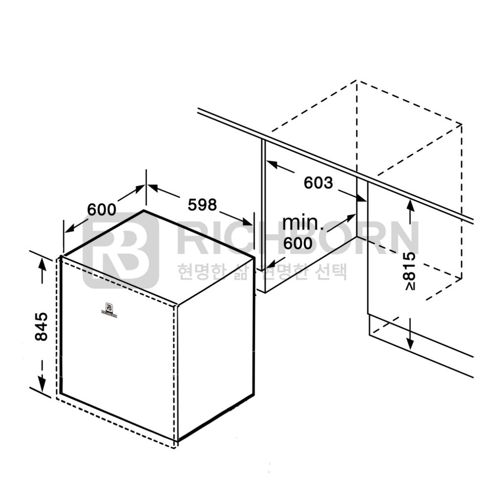 Máy rửa bát Richborn RDP6085SHB/S 16 bộ