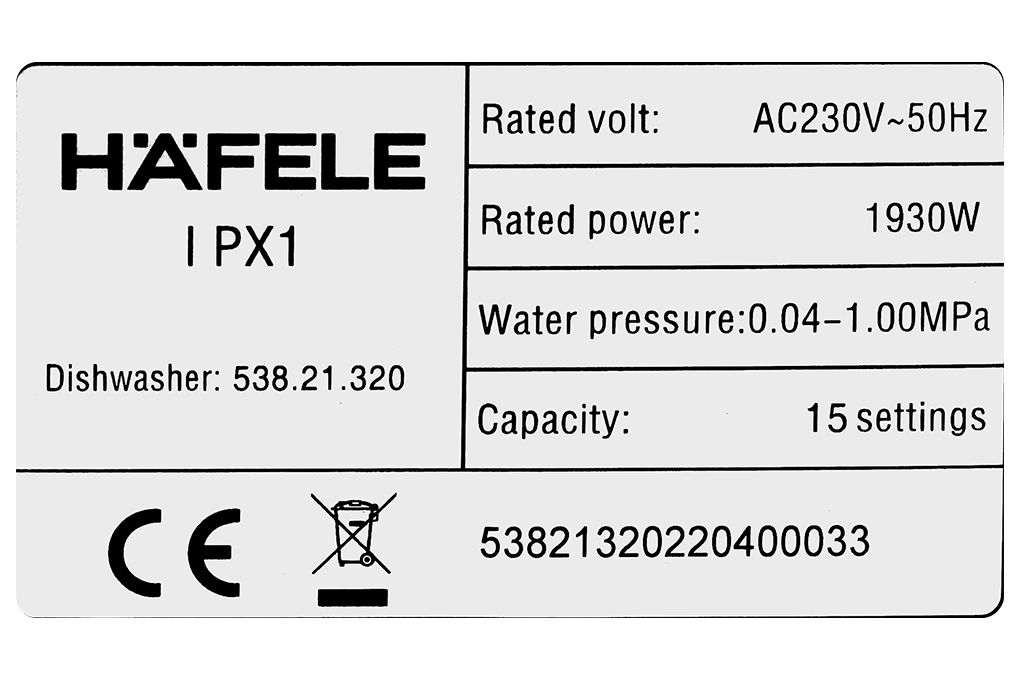 Máy rửa bát Hafele HDW-SI60AB