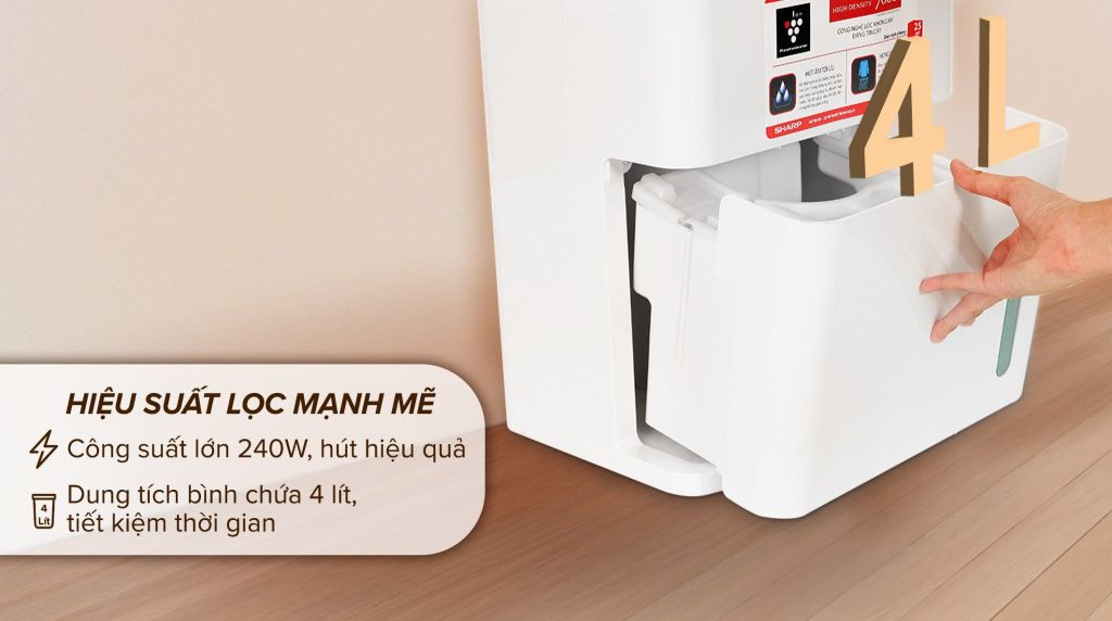 Máy hút ẩm Sharp DW-D12A-W 12 lít