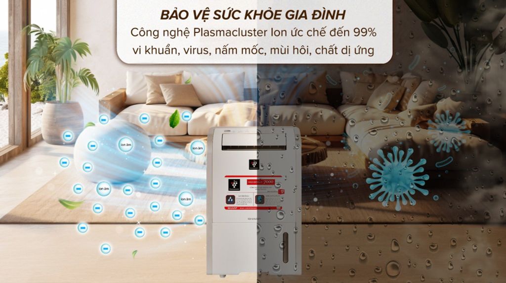 Máy hút ẩm Sharp DW-D20A-W 20 lít