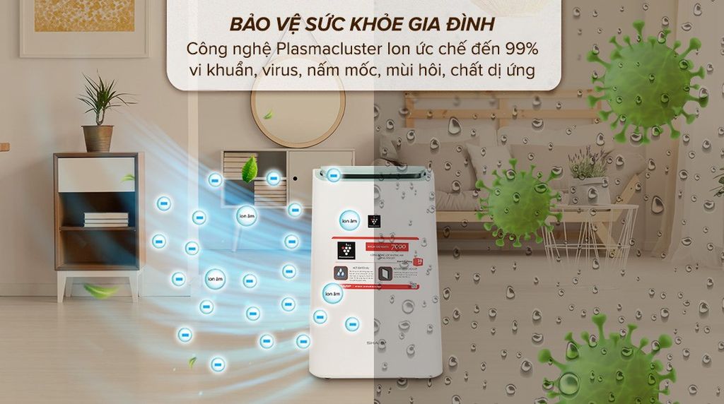 Máy hút ẩm Sharp DW-E16FA-W 16 lít