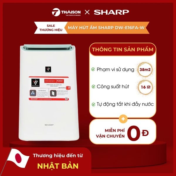 Máy hút ẩm Sharp DW-E16FA-W 16 lít